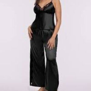 Shapellx Satin Lace Pajama Pants Set size Large